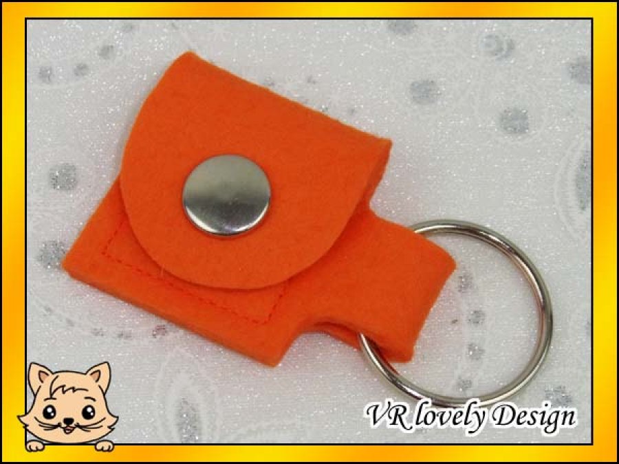 Schlüsselanhänger Tasche aus Filz "Orange" Farbwahl